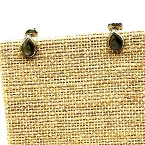 Vintage ‘80s ¼ inch 925 silver earrings with inset moonstone